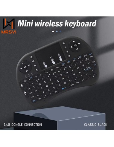 MRSVI I8 2.4G Mini Wireless Keyboard Classic Black Air Mouse Remote Connection