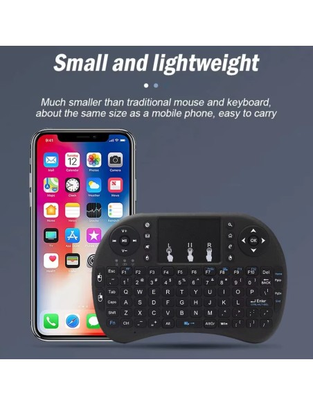 MRSVI I8 2.4G Mini Wireless Keyboard Classic Black Air Mouse Remote Connection