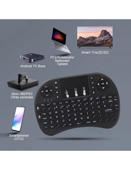 MRSVI I8 2.4G Mini Wireless Keyboard Classic Black Air Mouse Remote Connection