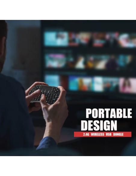 MRSVI I8 2.4G Mini Wireless Keyboard Classic Black Air Mouse Remote Connection