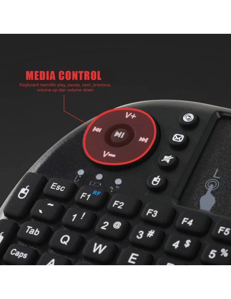 MRSVI I8 2.4G Mini Wireless Keyboard Classic Black Air Mouse Remote Connection