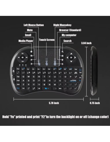 MRSVI I8 2.4G Mini Wireless Keyboard Classic Black Air Mouse Remote Control Touchpad for Android TV Box PC Smart TV