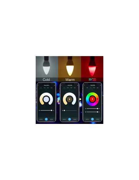 Led Bulb Candle Smart Lamp E14 TUYA Bluetooth Dimmable RGB Light 220V