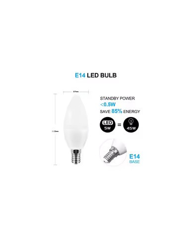 Led Bulb Candle Smart Lamp E14 TUYA Bluetooth Dimmable RGB Light 220V