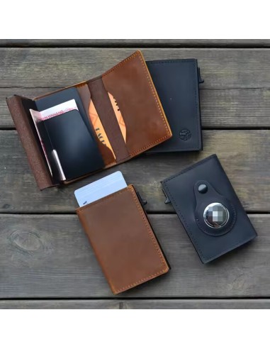 Premium Genuine Leather Wallet with Pop up Card Holder and Slot for Ai