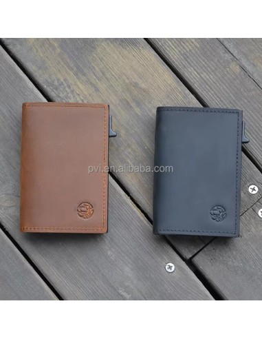 Premium Genuine Leather Wallet with Pop up Card Holder and Slot for Ai