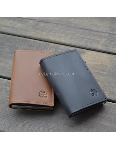 Genuine Leather Pop-Up Card Wallet