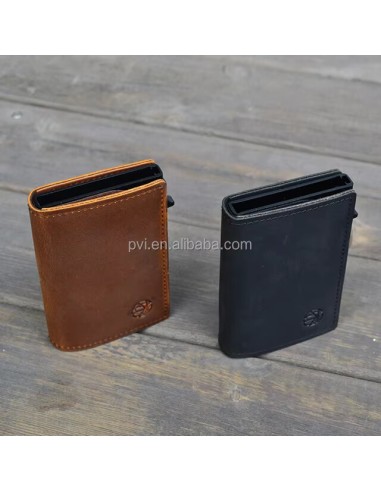 Premium Genuine Leather Wallet with Pop up Card Holder and Slot for Ai