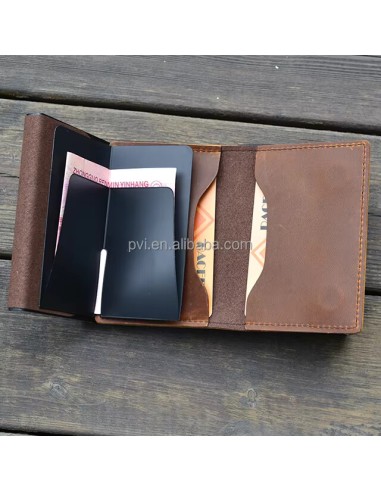 Genuine Leather Pop-Up Card Wallet