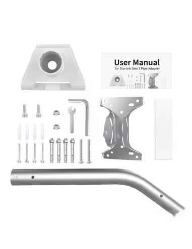 Stainless Steel Starlink Gen 3 Outdoor Bracket Adapter for Pipe