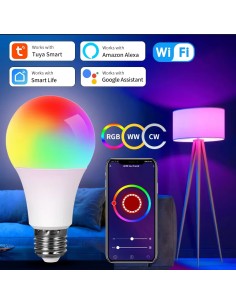 Tuya Smart WiFi LED Light Bulbs 220V 110V 10W 15W 20W E27 Alexa LED La