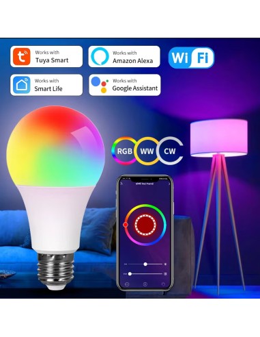 Tuya Smart WiFi LED Light Bulbs 220V 110V 10W 15W 20W E27 Alexa LED La