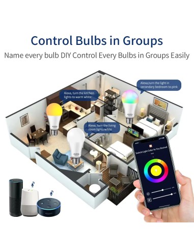 Tuya Smart WiFi LED Light Bulbs 220V 110V 10W 15W 20W E27 Alexa LED La