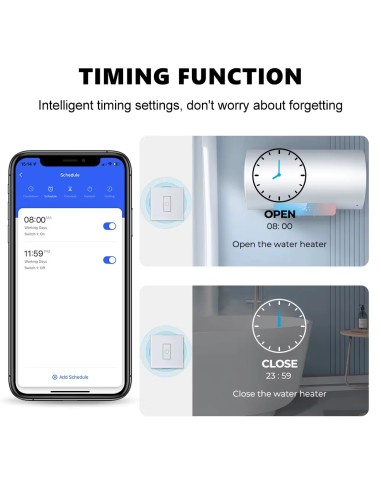 Tuya Smart WiFi 40A High Power Switch for Water Heater Boiler Air Cond