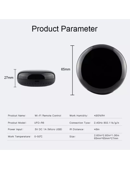 Tuya WiFi Universal IR Remote Controller Intelligent Wireless Radio Fr